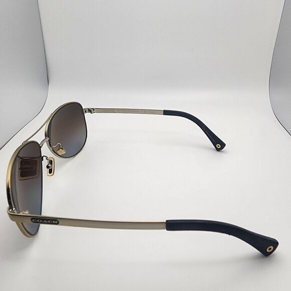 Coach Stefanie Gold & Brown Aviator Polarized Sunglasses main image 4